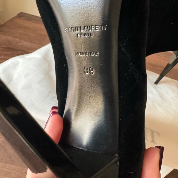 Saint Laurent Velvet Freja Ankle Boots - Picture 9 of 9